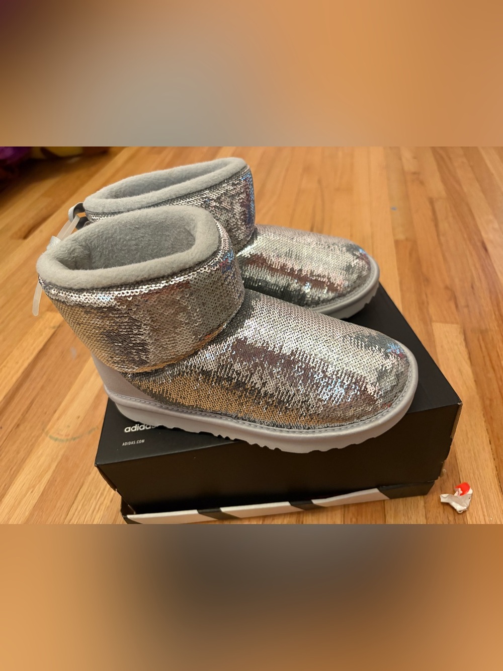 UGG Kids Girls Silver Sequin Booties